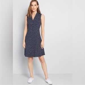 Modcloth Navy Polka Dot Dress